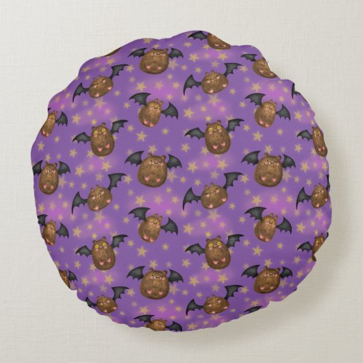 Cute chauves-souris fours bébé goth noir coussin r (Dos)