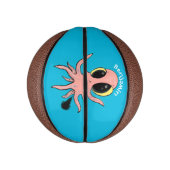 Cute, cheeky baby octopus cartoon basketbal (Verticaal)