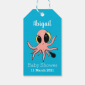 Cute, cheeky baby octopus cartoon cadeaulabel (Achterkant)