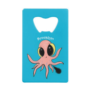 Cute, cheeky baby octopus cartoon kredietkaart flessenopener