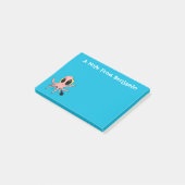 Cute, cheeky baby octopus cartoon post-it® notes (Schuin)