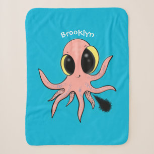 Cute, cheeky baby octopus cartoon sherpa deken