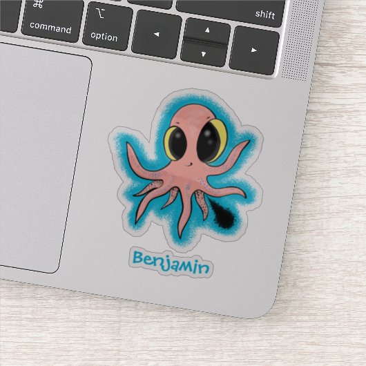 Cute, cheeky baby octopus cartoon sticker (Detail)