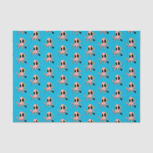 Cute, cheeky baby octopus cartoon tissuepapier