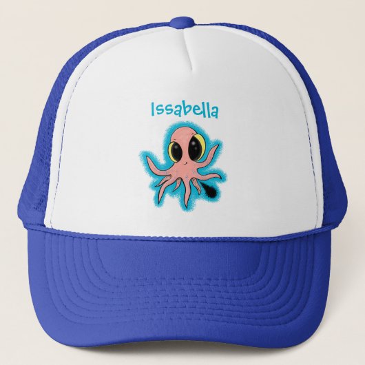 Cute, cheeky baby octopus cartoon trucker pet (Voorkant)