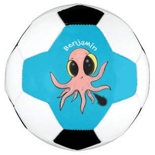 Cute, cheeky baby octopus cartoon voetbal