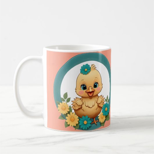 Cute Cheeky Chicky Pun Mug (Gauche)