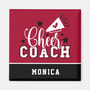 Cute Cheer Coach Persoonlijk rood en zwart Magneet