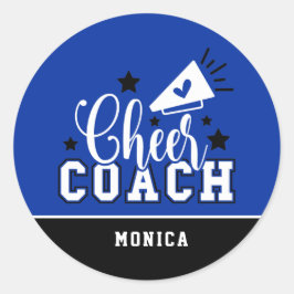 Cute Cheer Coach - Speciaal blauw en zwart Ronde Sticker