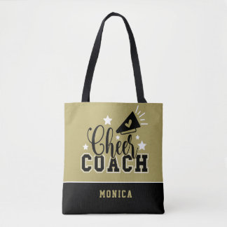Cute Cheer Coach, speciaal gepersonaliseerd goud e Draagtas