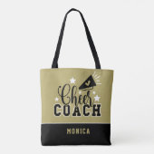 Cute Cheer Coach, speciaal gepersonaliseerd goud e Draagtas (Achterkant)