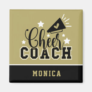 Cute Cheer Coach, speciaal gepersonaliseerd goud e Magneet