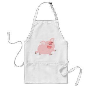 Cute Cheerful Cartoon Pig Apron Standaard Schort