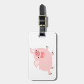 Cute Cheerful Cartoon Pig Bagagelabel (Voorkant verticaal)