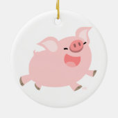 Cute Cheerful Cartoon Pig Ornament (Achterkant)