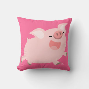 Cute Cheerful Cartoon Pig Pillow Kussen