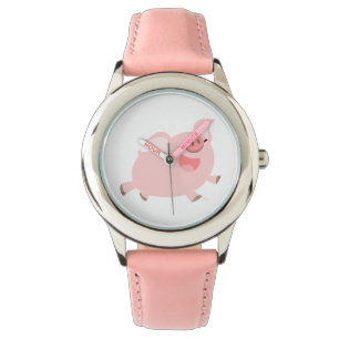 Cute Cheerful Cartoon Pig Watch Horloge