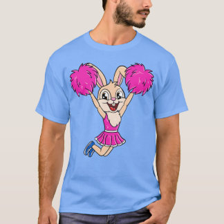 Cute Cheerlead esman bunny girl roze pompoms T-shirt