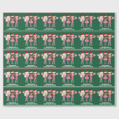 Cute Cheerlead Squad Green Custom Kerstmis Cadeaupapier (Vlak)