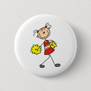Cute Cheerlead Stick Figuur Button