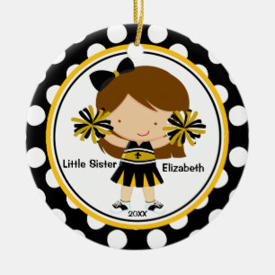 Cute Cheerleader Little Sister kerst Ornament