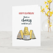 Cute Cheese Pun Funny Cheesy Birthday Kaart (Gele Bloem)