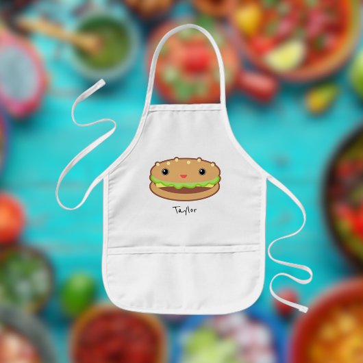Cute Cheeseburger Cartoon Kinder Schort
