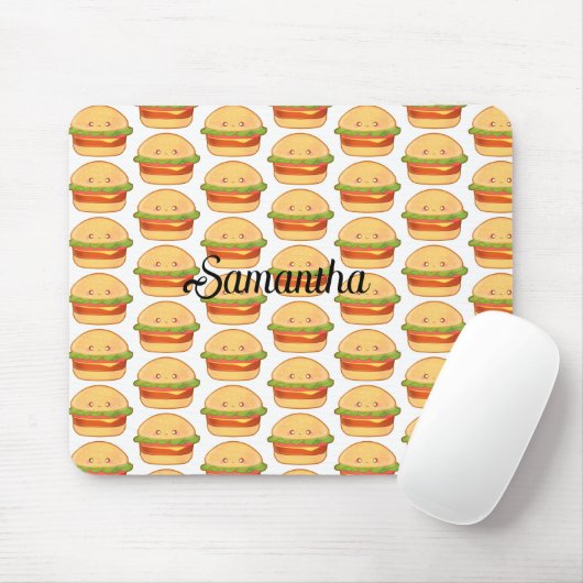 Cute Cheeseburger Muismat (Met muis)