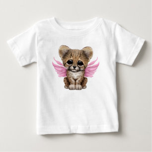 Cute Cheetah Cub met Fairy Wings op Roze