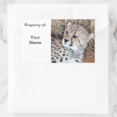 Cute Cheetah Cub Nom photo Étiquette / (Sac)