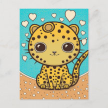 Cute Cheetah met hart voor liefde en valentijn