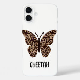 cute cheetah print butterfly  iPhone 16 plus hoesje