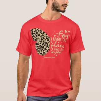 Cute Cheetah Print Butterfly Christelijk Religies T-shirt