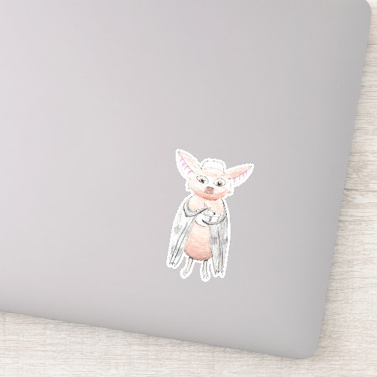 Cute Chef Bat met mixing Bowl Sticker (Detail)