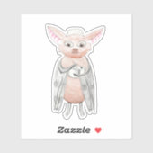 Cute Chef Bat met mixing Bowl Sticker (Vel)