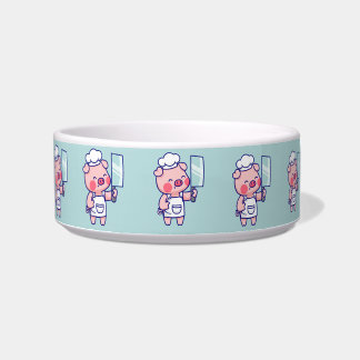 Cute Chef Pig with Cleaver Voerbakje