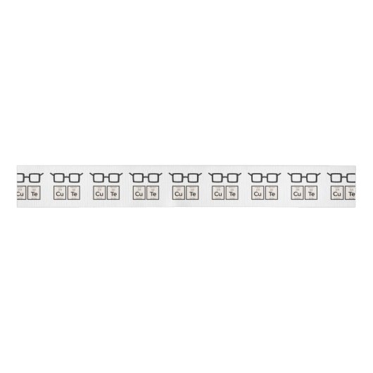 Cute chemical Element Nerd Glasses Zwp34 Grosgrain Lint (Voorkant)