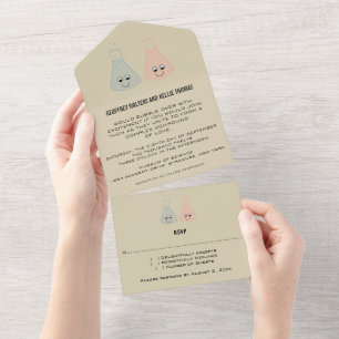 Cute Chemistry All in One Wedding Invite Uitnodiging