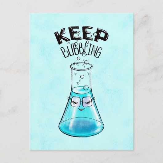 Cute Chemistry Funny Nerdy Lab Character Briefkaart (Voorkant)