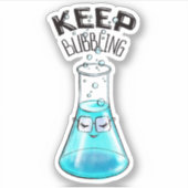 Cute Chemistry Funny Nerdy Lab Character Sticker (Voorkant)