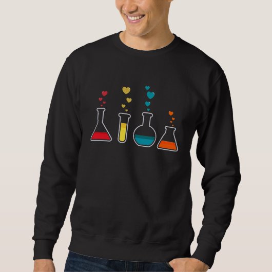 Cute Chemistry Hearts Science Valentines  Nerd Trui (Voorkant)