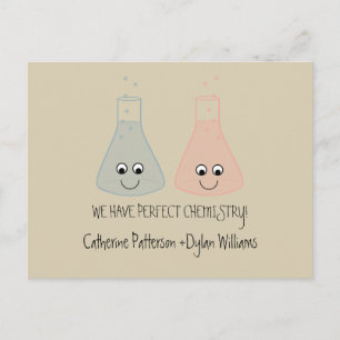 Cute Chemistry Save the Date Briefkaart
