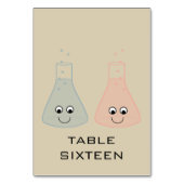 Cute Chemistry Wedding Table Kaart (Achterkant)