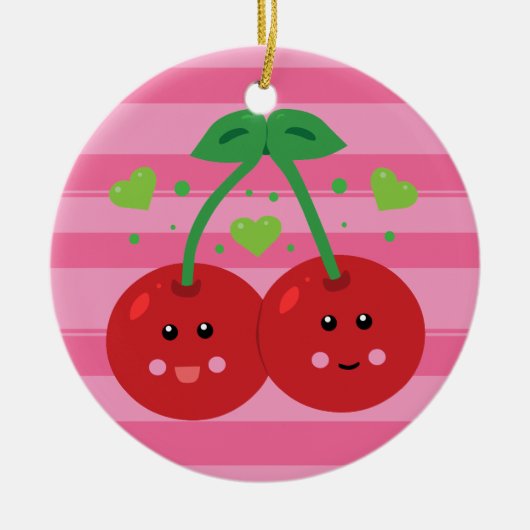 Cute Cherries Keramisch Ornament (Voorkant)