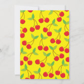 Cute Cherries Kinder 1st Birthday Party Cherry Kaart (Achterkant)