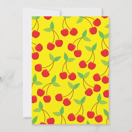 Cute Cherries Kinder 1st Birthday Party Cherry Kaart (Achterkant)