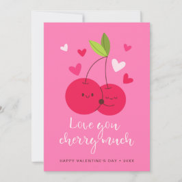 Cute Cherries Love Hearts Valentine's Day Feestdagenkaart