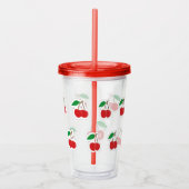 Cute Cherries Pattern Monogram Acryl Drinkbeker (Rechts)