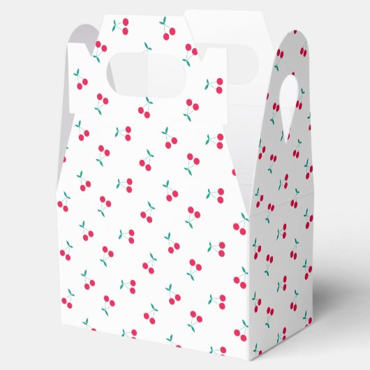 Cute Cherry Aesthetic Cherries Pattern White Bedankdoosjes (Geopend)