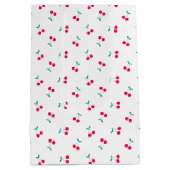 Cute Cherry Aesthetic Cherries Pattern White Medium Cadeauzakje (Achterkant)